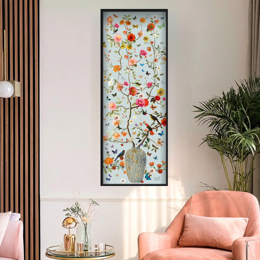 Blooming Coral and Blue | Layered 3 Dimensional Finishes